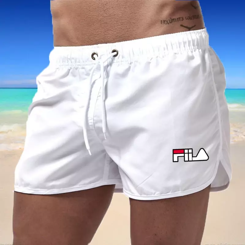 Shorts de praia estampados multicoloridos para homens, de secagem rápida, respirável, casual, esportivo, shorts de praia para homens