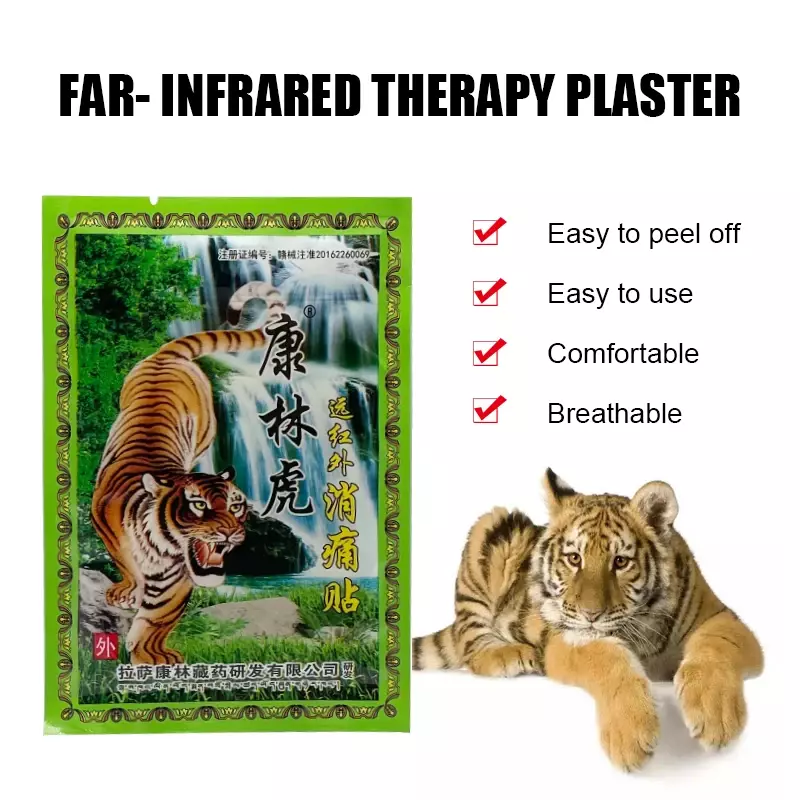 Tiger Balm Gesso médico para pescoço, articulações, costas, dor no corpo, relaxamento, ervas chinesas, reumatismo, 120 pcs, 15 sacos