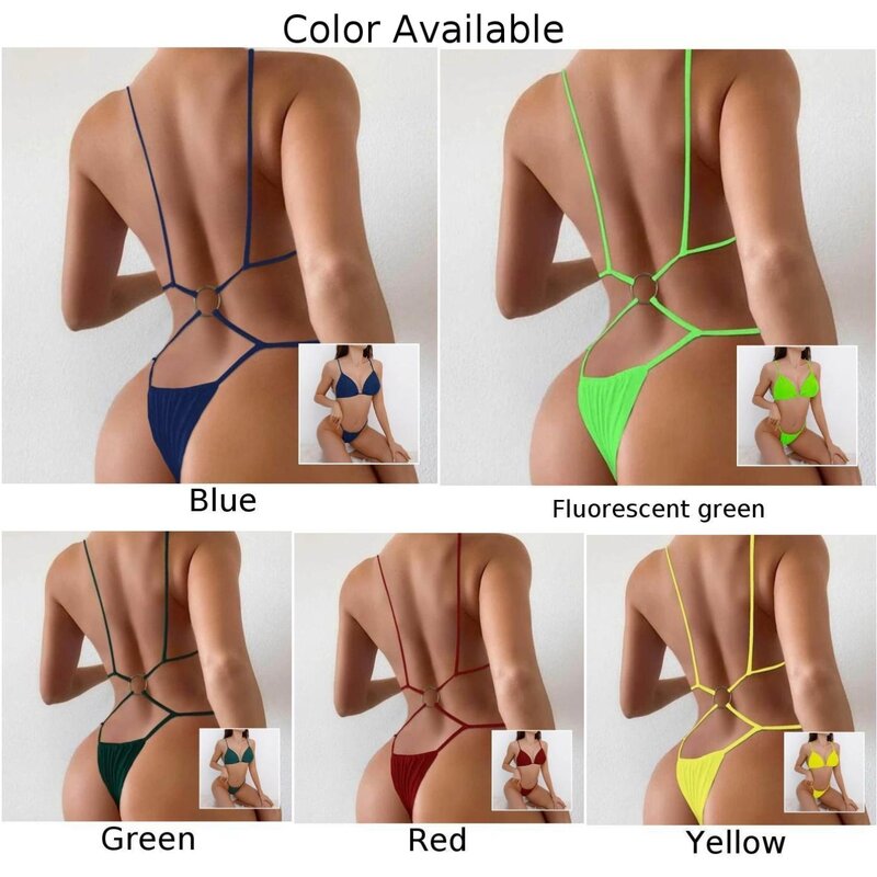 Brand New Fashion Beach Summer Swimwear Swimsuit Solid Color Stretchy Thongs G-string Ladies Siamese Underwear