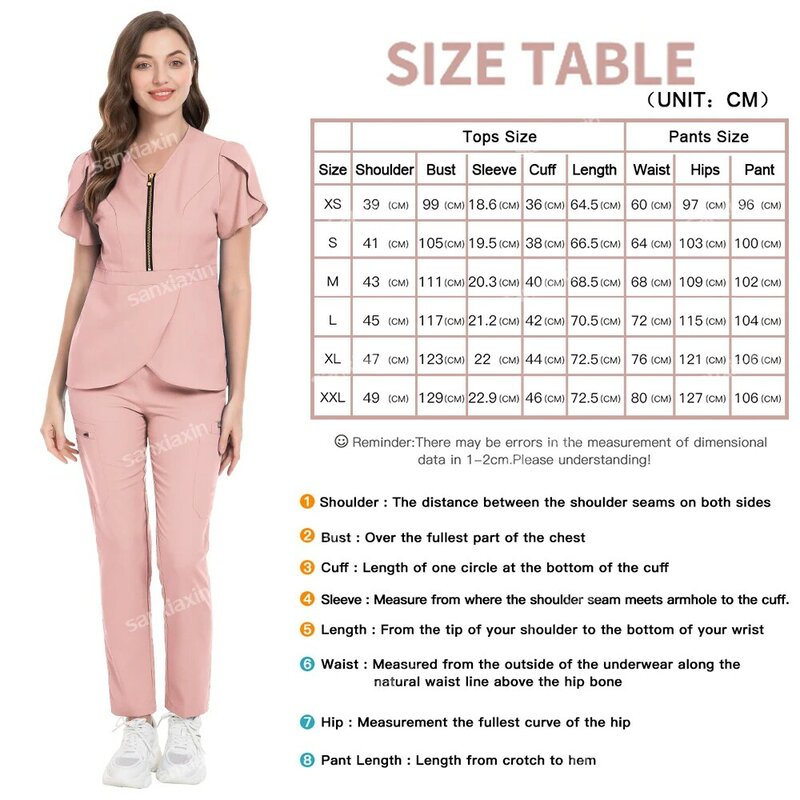 Short Sleeve Blouse+Straight Pants Surgical Gown Women Hospital Beauty Spa Uniforms Medical Clinical Uniform Dentist Work Suits
