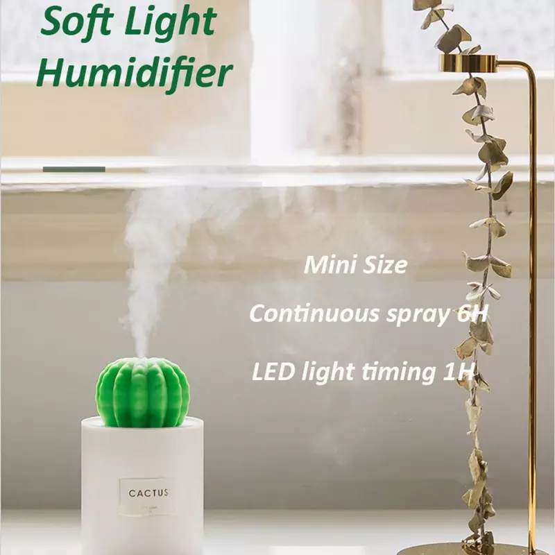 Luz LED nocturna cálida para oficina, hogar, coche, USB, difusor de aceites esenciales, Humidificador ultrasónico de niebla fría, purificador de aire suave