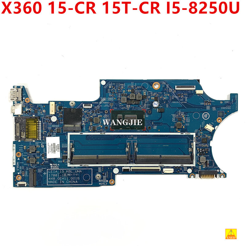 Материнская плата для ноутбука HP Pavilion X360 15-CR 15-CR0053WM, 100% рабочий для центрального процессора I5-8250U 17881-1B 448.0EH10.001B DDR4