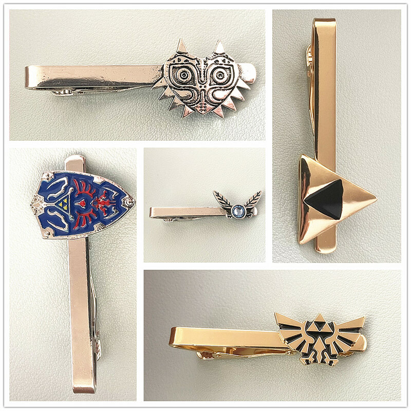 JYYH Legend Classic Arcade Games Tie Clips Fashion Golden wings Cute butterfly Hailia Shield Metal Jewelry Small accessories Man