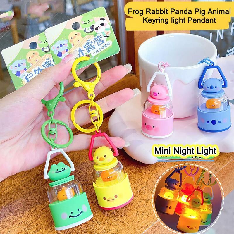 Mini llavero de linterna portátil con luz nocturna para niños, colgante de animales lindos, bolsas de luz de emergencia, decoraciones colgantes, regalos