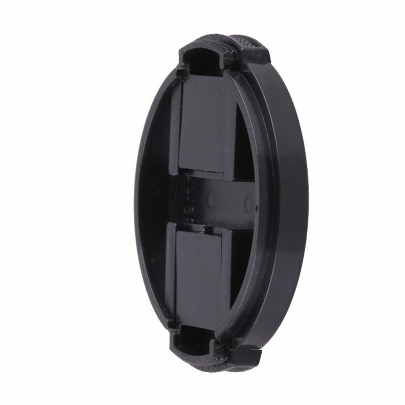Copriobiettivo anteriore a scatto nero in plastica per per fotocamera 55mm