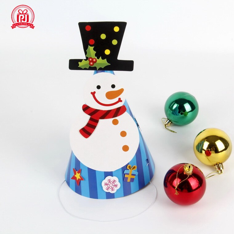 20Pcs คริสต์มาสหมวกเด็กอนุบาลกระดาษตกแต่งหมวก DIY ปาร์ตี้ Christmas Supplies กระดาษคริสต์มาสหมวกของเล่นหมวก