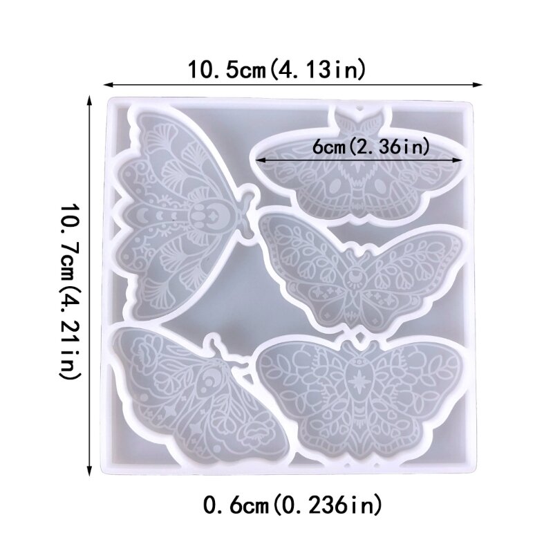 Molde silicona epoxi cristal Diy para colgante, forma mariposa, espejo, molde artesanal, molde silicona, herramienta