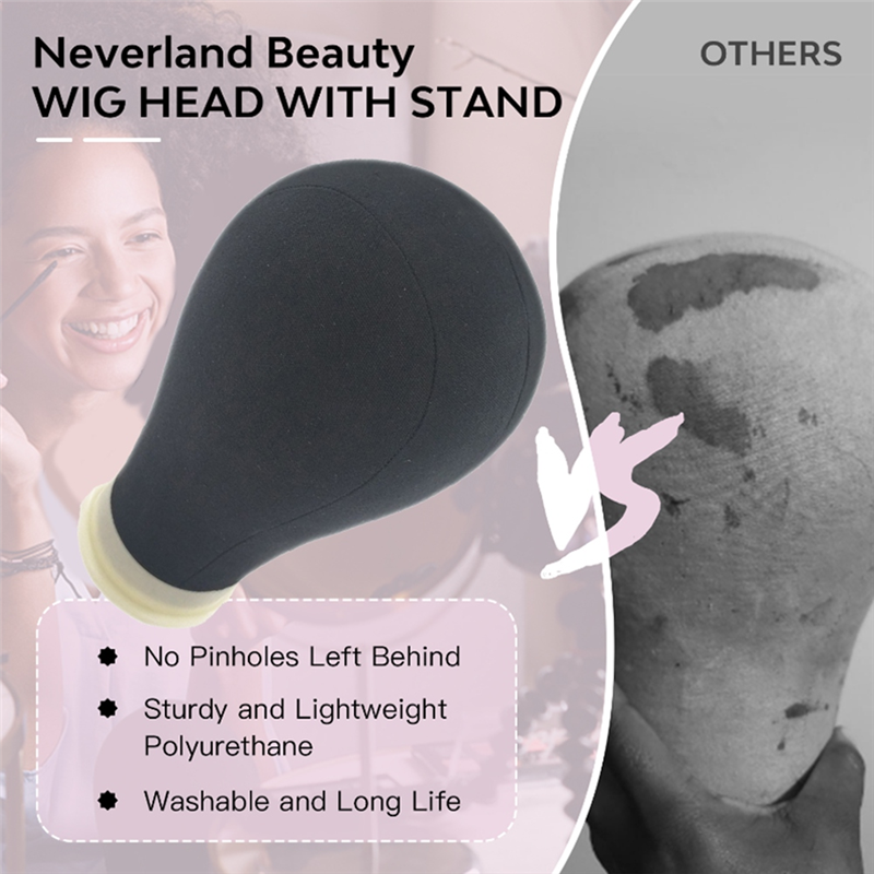 Training Head Manikin Head for Wigs Mannequin Head for Wig Stands Professional Styling Head Canvas Mannequin Head-B
