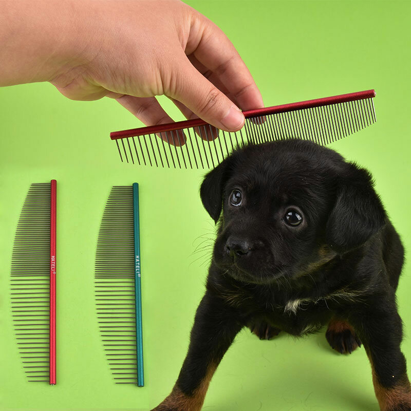 Peine de pelo de acero inoxidable de alta calidad para mascotas, cepillo de limpieza para perros y gatos, accesorios para mascotas, envío directo