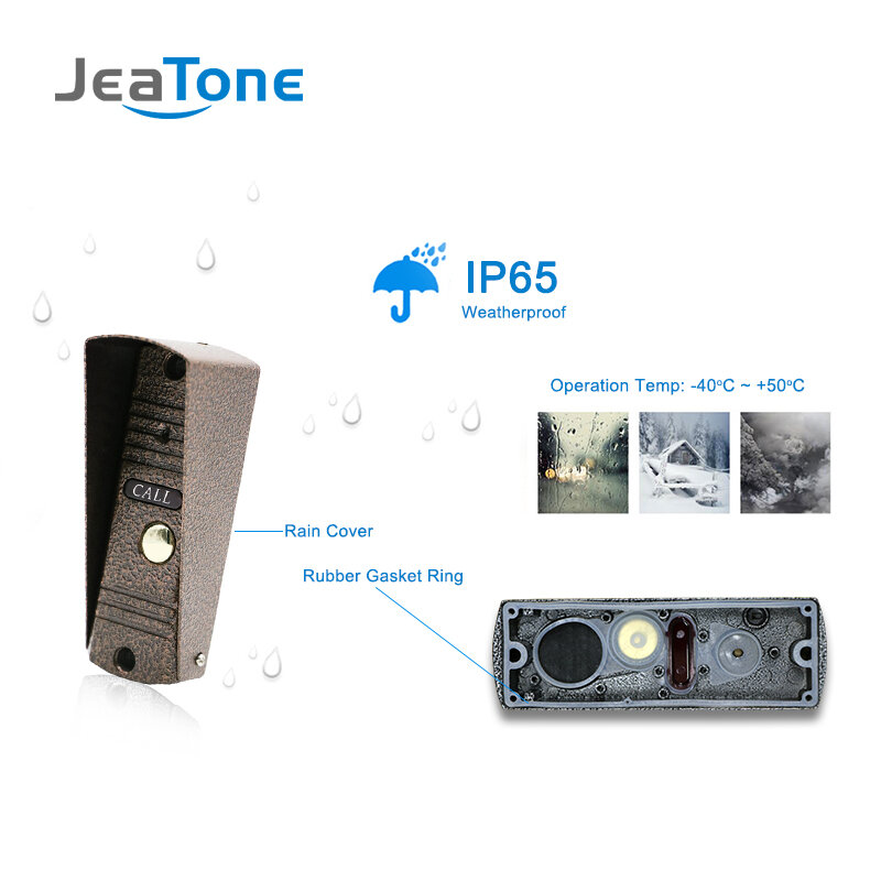 To Single 2.8MM Wide Lens Call Panel For Home Security Video Intercom Apartment IR Day/Night Vision and Motion Detection