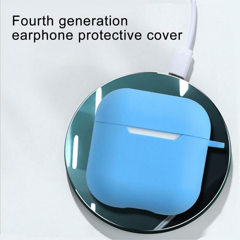 Casing earphone Bluetooth nirkabel, sarung pelindung silikon halus tahan debu untuk Airpods Pro 4