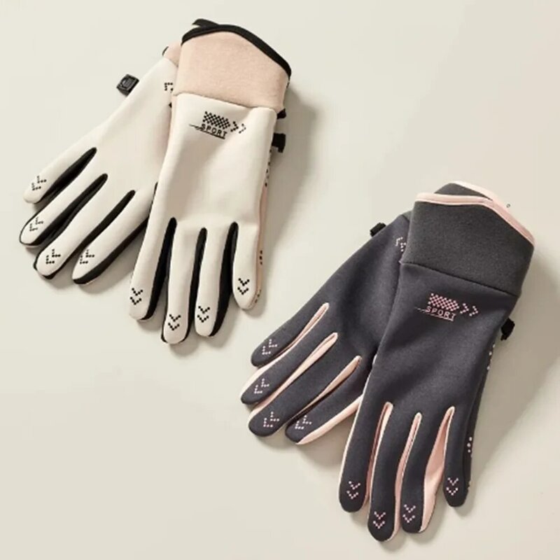Мужские зимние теплые перчатки, ветрозащитные и бархатные плотные Нескользящие деловые перчатки для вождения и езды с сенсорным экраном, новинка 2023