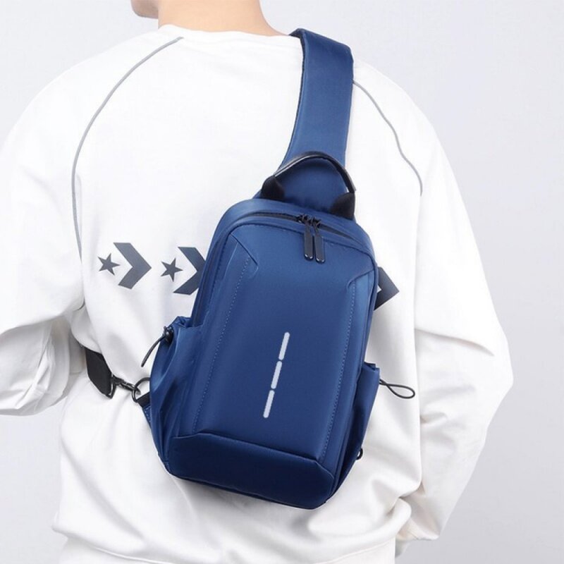 Bolsa de ombro cruzada masculina, bolsa de peito de grande capacidade, bolsa mensageiro simples, bolsa de viagem fashion
