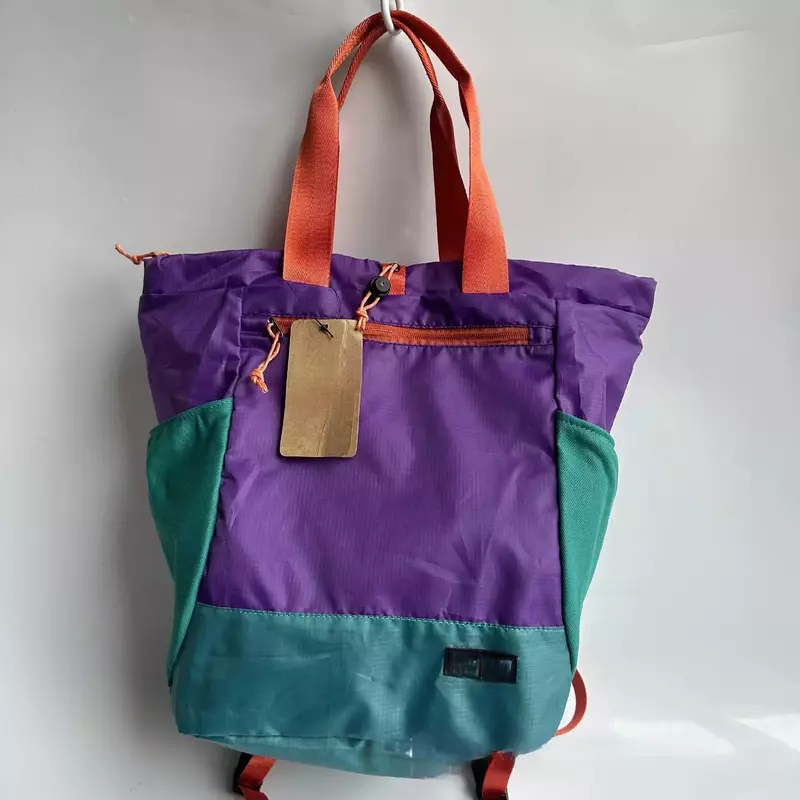 حقيبة حمل متعددة الوظائف قابلة للطي ، تباين الألوان ، حقيبة يد للمشي لمسافات طويلة ، الرياضة في الهواء الطلق ، الموضة