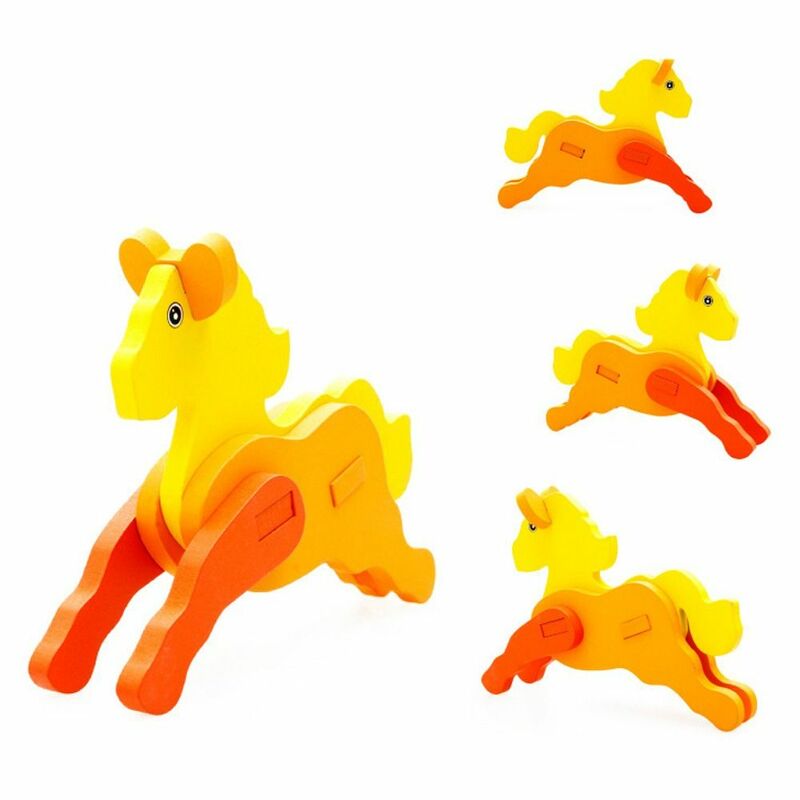 Tortoise Penguin Yellow Duck Cartoon Lion Kids Building Block Baby Wooden Puzzle Toy 3D Puzzle Toys Animals Puzzle Board