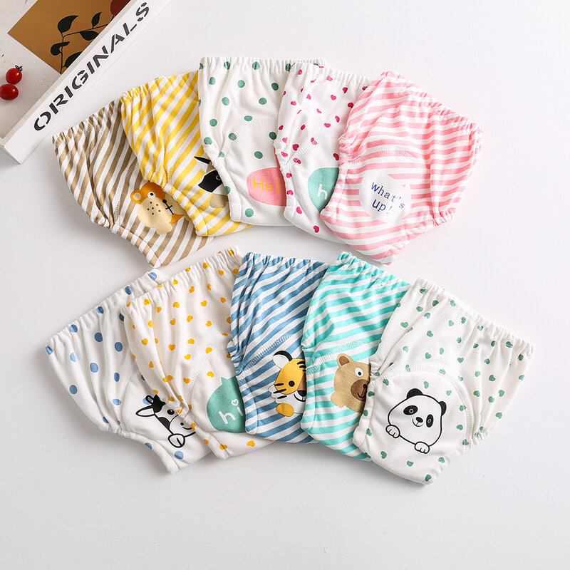 한국 스타일 귀여운 코튼 아기 방수 트레이닝 바지, 아기 기저귀, 세탁 가능한 반바지, 기저귀 교체 속옷, 신제품