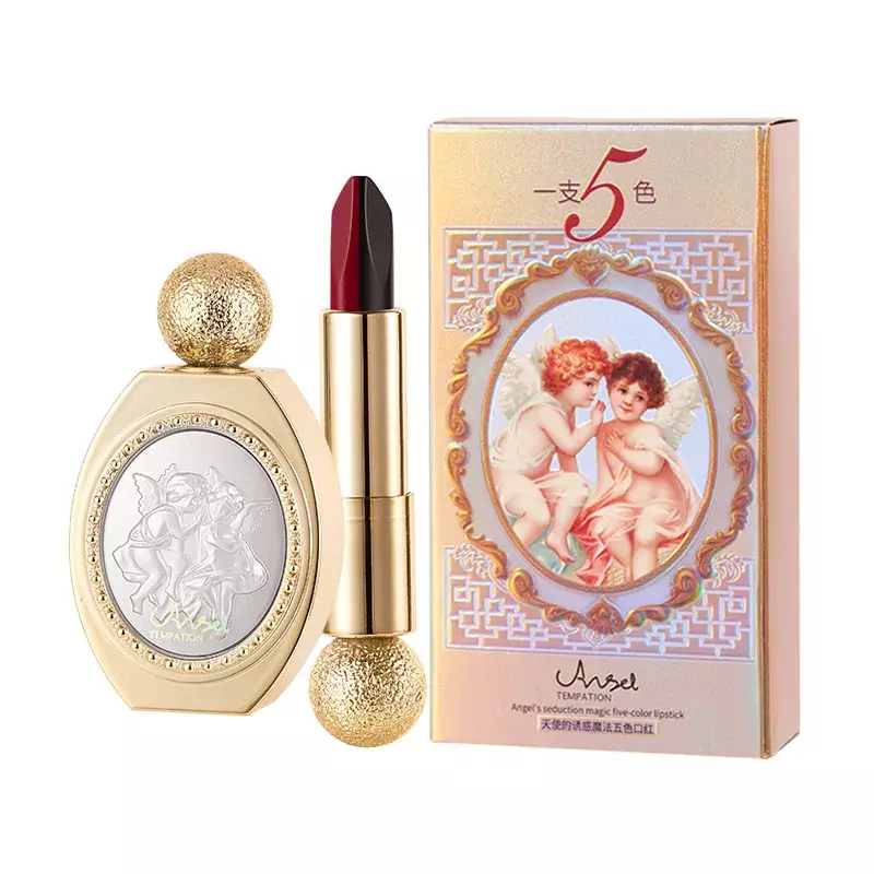 Oriental Classical Beauty 5 in 1  Lipstick Matte Pigmented Waterproof Lasting Lip Makeup Silky touch Charming Cosmetics