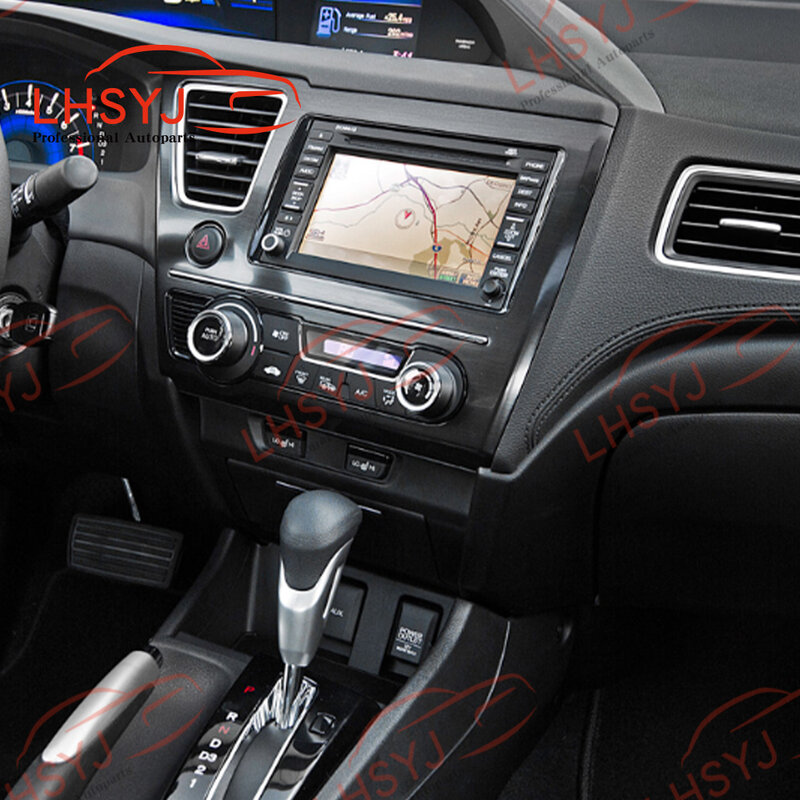 เครื่องอ่านพิกัดกระจกหน้าจอสัมผัสขนาด7นิ้วเหมาะสำหรับ9th Honda Civic เครื่องเล่นมัลติมีเดีย GPS ในรถยนต์2012-2015ปี