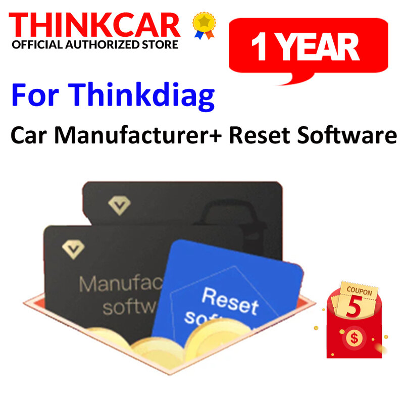 Thinkcar-Software Thinkdiag para 1 Ano de Atualização, Open Car, Redefinir Fabricante, Ativar Software Completo para Thinkdiag 1/2