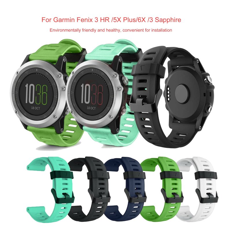 26mm silikonowy pasek do wymiany dla Garmin Fenix 3 HR /5X Plus/6X /3 szafir zastępujący pasek smartwatcha