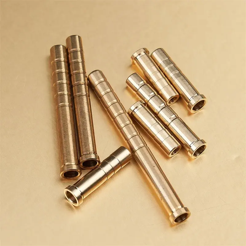 6 pçs inserção de tiro com arco cobre bronze base conector 37/50/100/150/200 grão para diâmetro 6.2mm seta eixo caça tiro accessor