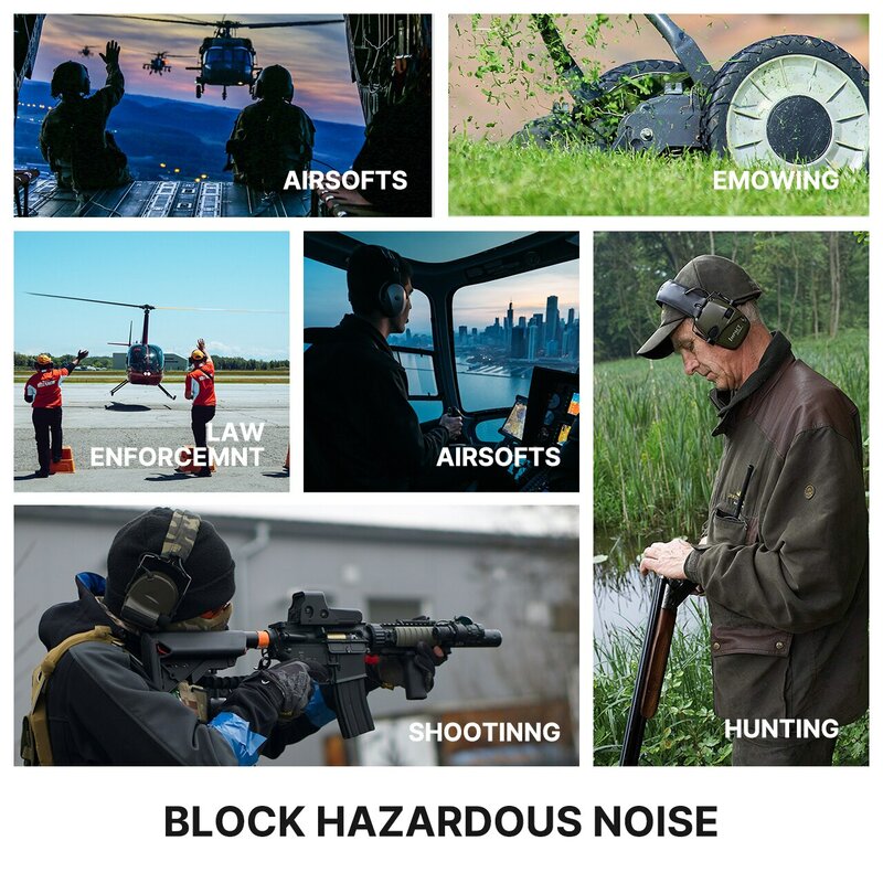 전술 충격 사운드 증폭 헤드셋, 전자 사격 귀마개, 귀 보호, 소음 방지, 야외 스포츠, 1 개