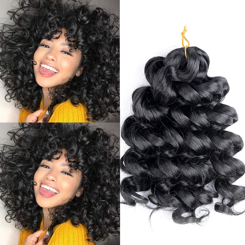 12Inch Deep Wavy Twist Crochet Hair Synthetic Water Wavy Crochet Hair Ombre Hawaii Afro Curls Braiding Hair Extensions For Women