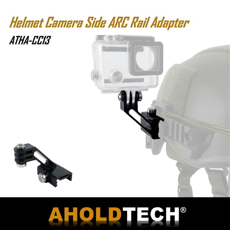 Tactical Helmet Side ARC Rail Adapter, NVG Mount Connector para câmeras GoPro Hero e outras câmeras esportivas
