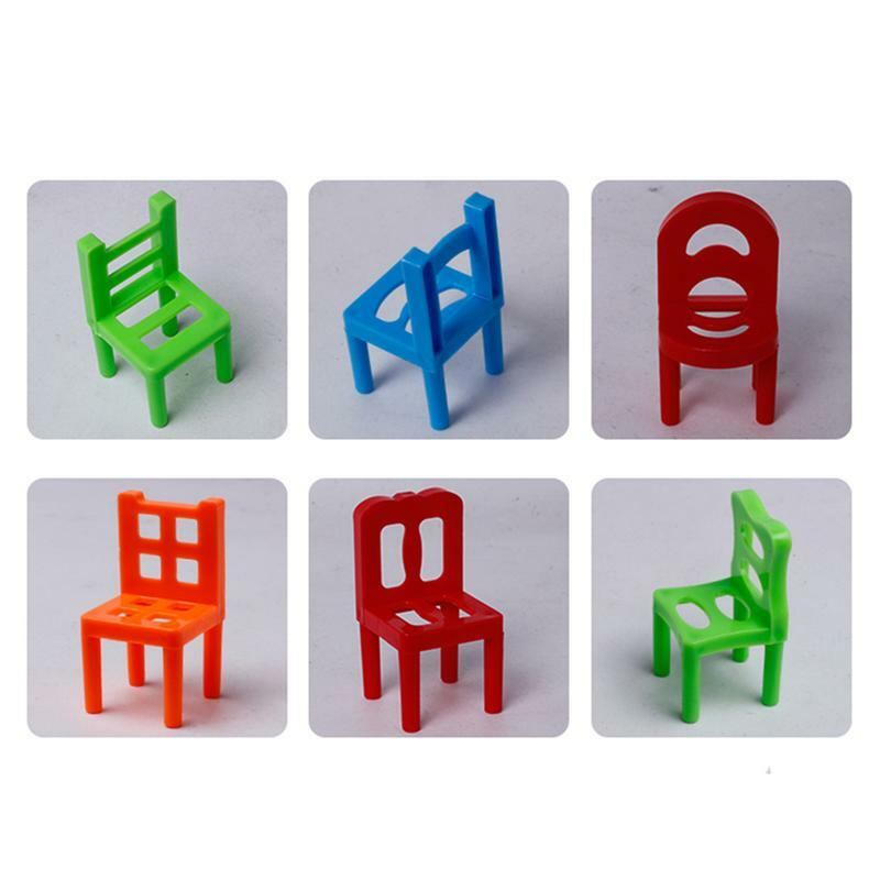 Juego de mesa familiar educativo para niños, silla apilable, juego de equilibrio, colorido, 24 piezas