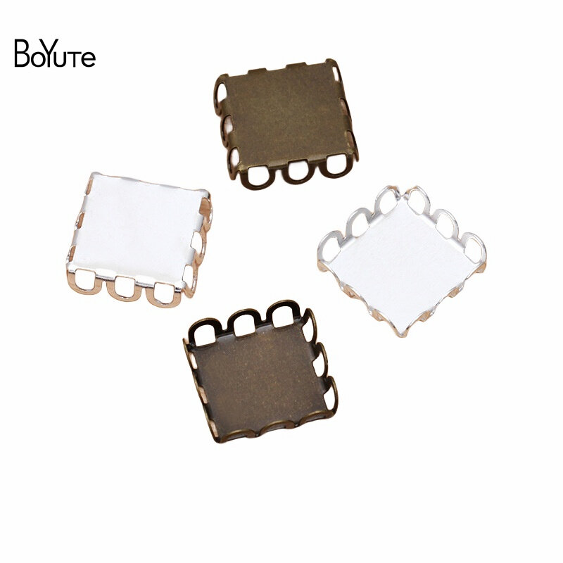 BoYuTe Custom Made (100 pezzi/lottp) 12MM Base Cabochon quadrata vassoio vuoto accessori per gioielli fatti a mano fai da te