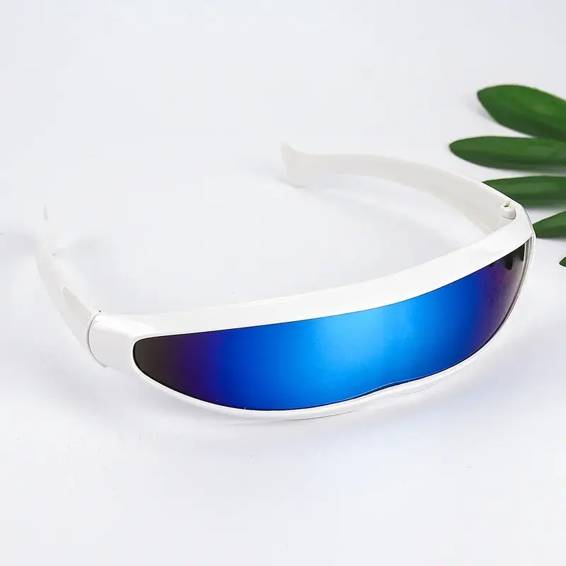 Personality Mirrored Lens Visor Sunglasses Laser Eyeglasses Futuristic Narrow Cyclops Glasses UV400  running cycling sunglasses