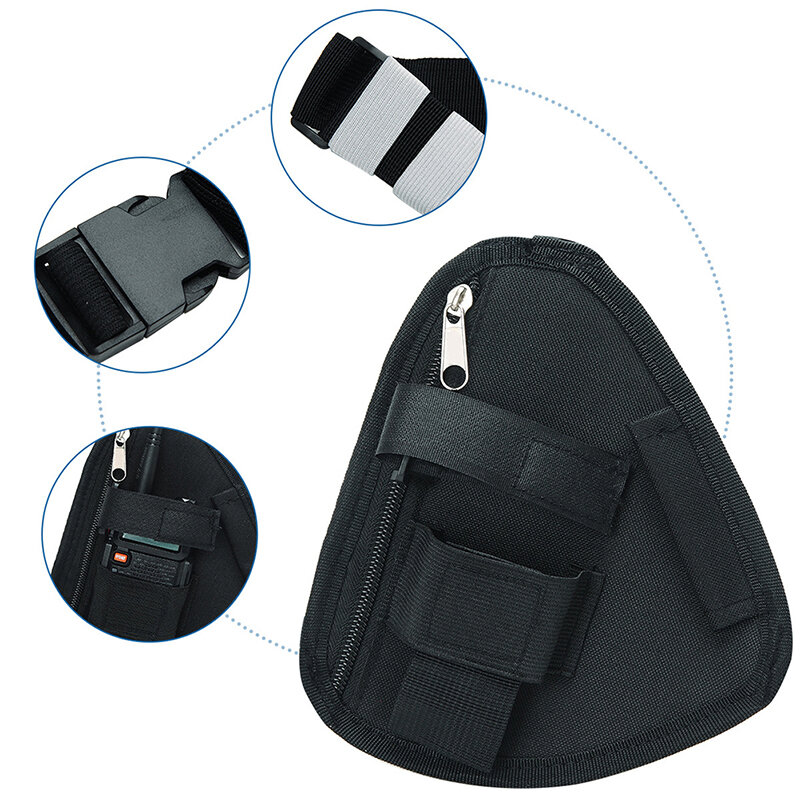 กระเป๋าควบคุมวิทยุแบบปรับได้กระเป๋าด้านหน้ากระเป๋าคาดหน้าอกสามเหลี่ยมซองกระเป๋าใส่เครื่องรับส่งวิทยุ