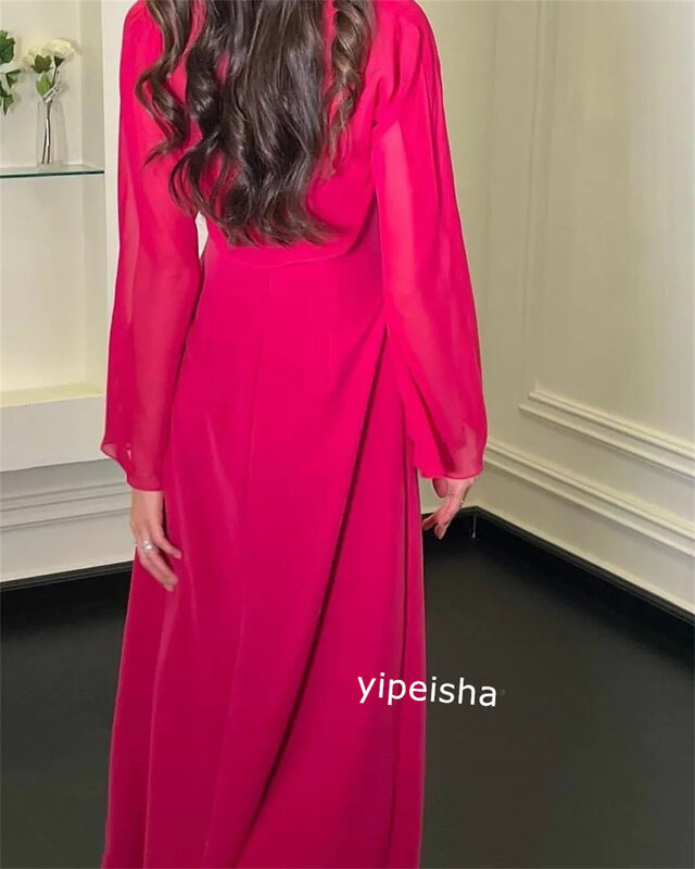 Jiayigong 새틴 드레이프 퀸시네라 A라인 스퀘어 넥, 맞춤형 드레스, 사우디 아라비아 미디 드레스