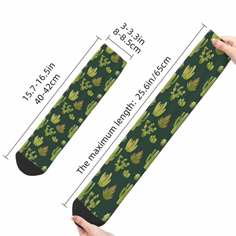 All Seasons Crew Stockings Cacti Pattern Socks Harajuku Casual Hip Hop Long Socks Accessories for Men Women Gifts