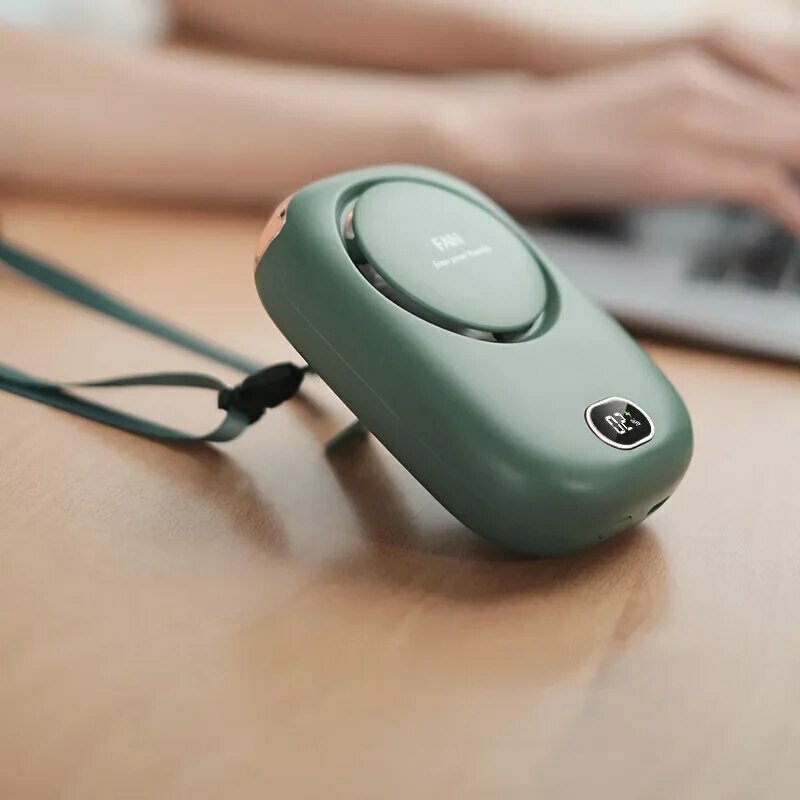 휴대용 미니 넥 선풍기 리프리스 USB 충전 고풍력, Dq203 개인 선풍기, 간편한 휴대, 게으른 사람