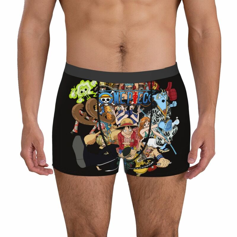 Beste Collage Collectie Poster Man 'S Boxershorts Luffy Zeer Ademende Onderbroek Topkwaliteit Print Shorts Verjaardagscadeaus