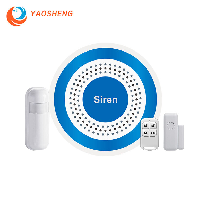 Yaosheng 433mhz sirene interior sem fio som e luz pode trabalhar como um autônomo anfitrião do alarme da polícia sirenes gsm sistema de alarme em casa