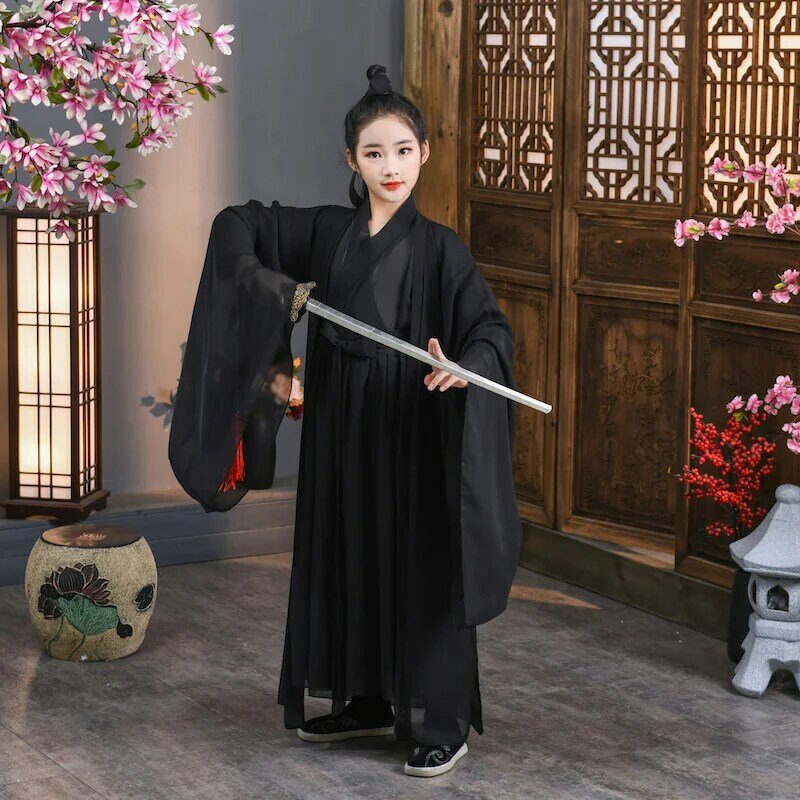 Toddler Baby Hanfu Robe Girl Princess Chinese Dress Summer Stage Performance Wuxia Costume Fairy Ancient Cosplay Photoshoot