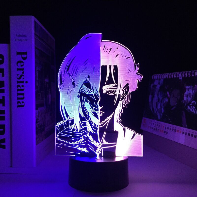Eren Yeager Attack on Titan4 3d luz nocturna habitación decoración del hogar Luz Nocturna Shingeki No Kyojin luz nocturna de Anime para niños
