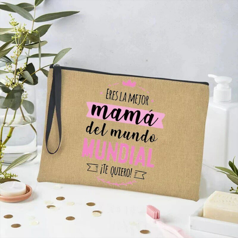 Best Mom Cosmetic Pouch Wallet Lipstick Organizer Toiletry Bag Women Pouch Festive Birthday Mother's Day Gift Cosmetic Pouch