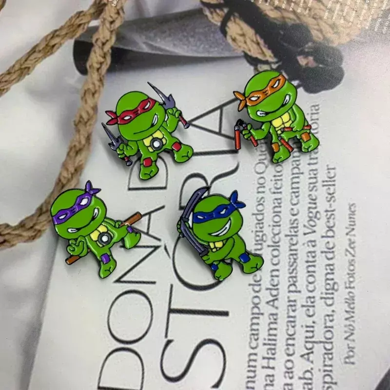 Ninja Turtles Anime Metal Enamel Brooch Lapel Pin Cartoon Badge on Backpack Clothing pants Decoration Accessories Jewelry Gifts
