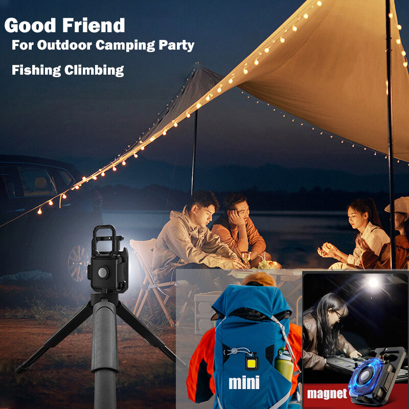 Mini linterna portátil de bolsillo recargable por USB, luz de trabajo COB, llaveros LED para emergencia al aire libre, Camping, sacacorchos, pesca