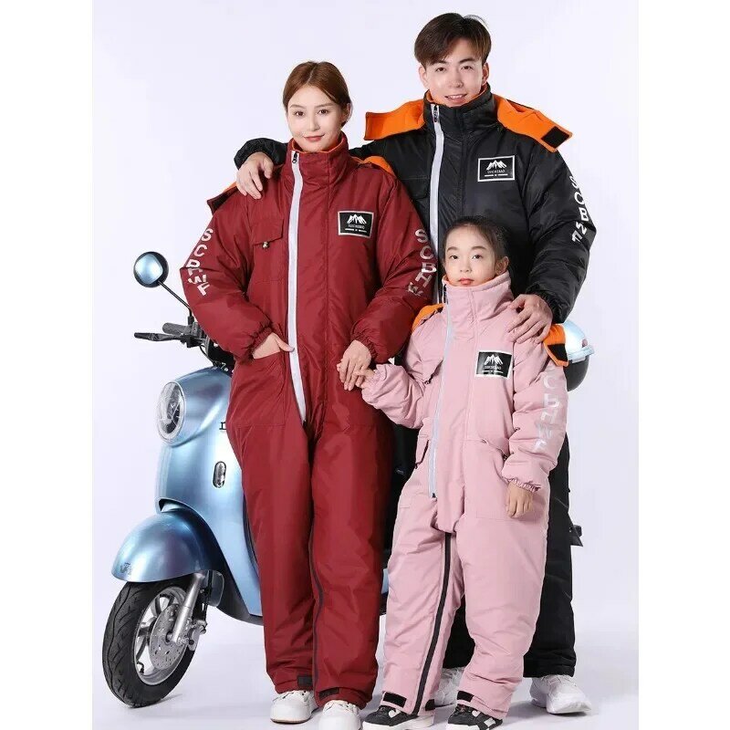 Hatted electric car windbreaker winter warmth and waterproof electric car rear seat thickened motorcycle windbreak quilt