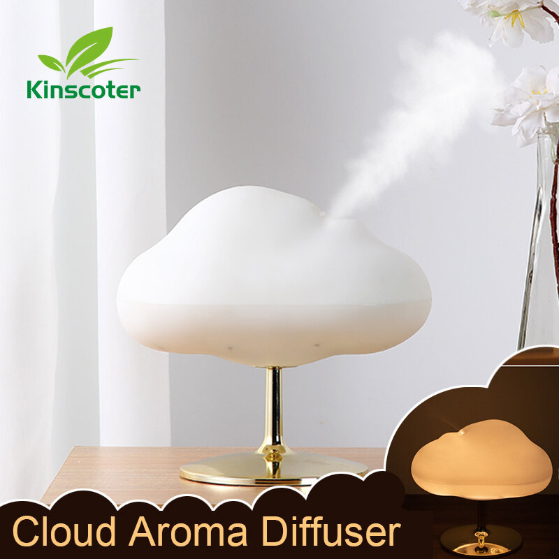 Kinscoter Cloud umidificatore d'aria aromaterapia fragranza diffusore di olio essenziale colori caldi modalità luce notturna