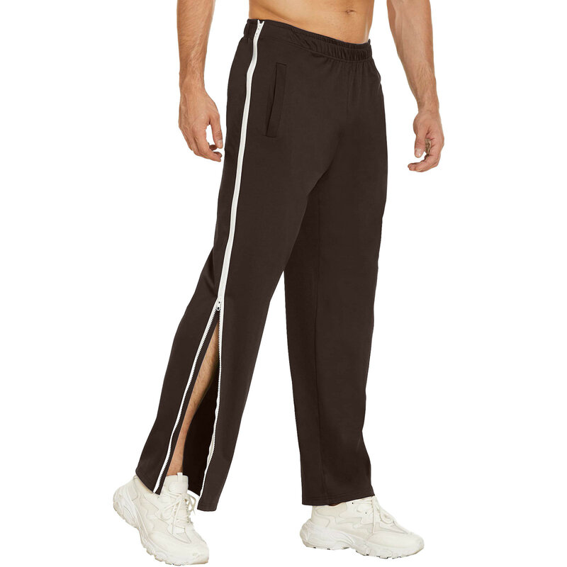 Строгие тренировочные брюки с боковой молнией, Свободные повседневные спортивные брюки с карманами, тактические брюки для мужчин