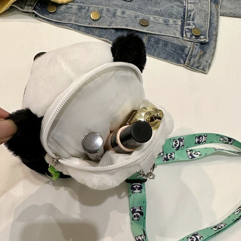 Bolsos cruzados de felpa para mujer, diseño de dibujos animados, bolsos de estilo coreano que combinan con todo, bolsos pequeños lindos, bolso de Panda