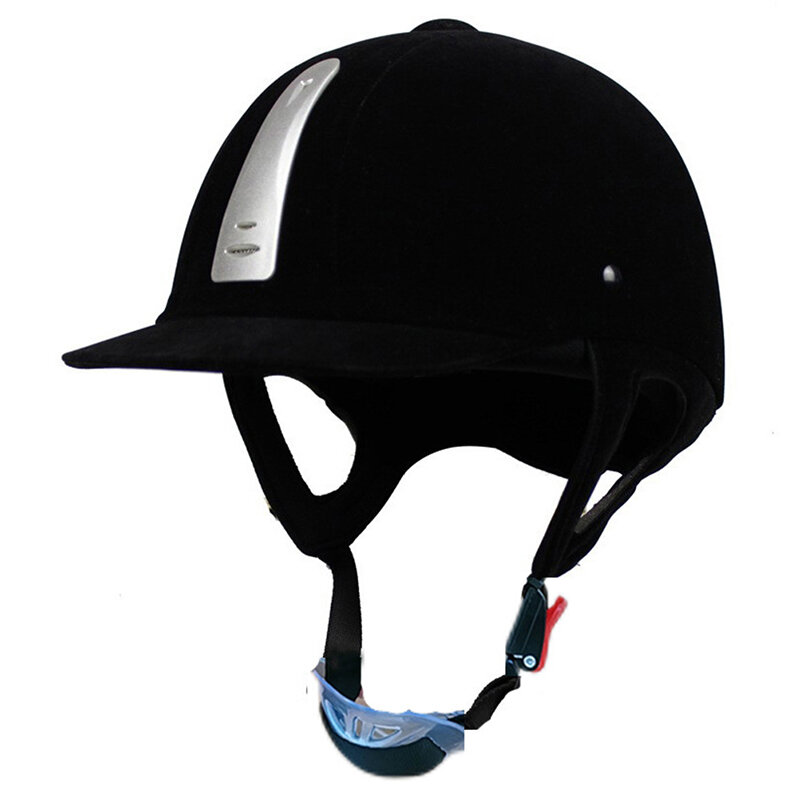 Helm penunggang kuda klasik uniseks, helm perlengkapan bersepeda kuda beludru, topi pelindung ukuran dapat disesuaikan