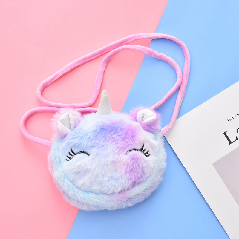 Soft Plush Unicorn Storage Bags Lovely Cartoon Rabbit Fur Coin Purse Key Money Change Phone Organizers Bag Mini Handbags Animal