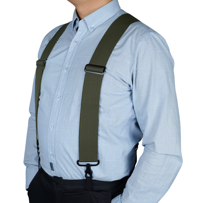 MELOTOUGH-Suspensórios ajustáveis para serviço pesado vintage masculino, suspensórios elásticos em forma de X, 4 ganchos para calças, suspensórios para calças
