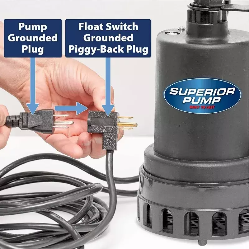 Superior Pump 92072-U 1/3 HP Remote Sink Drain Pump System, Black